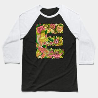 Floral letter E Baseball T-Shirt